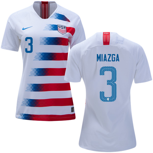 Women's USA #3 Miazga Home Soccer Country Jersey - Click Image to Close